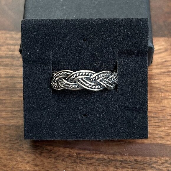 New Sterling Silver 925 Weave Band Ring Size 8 - Picture 2 of 4